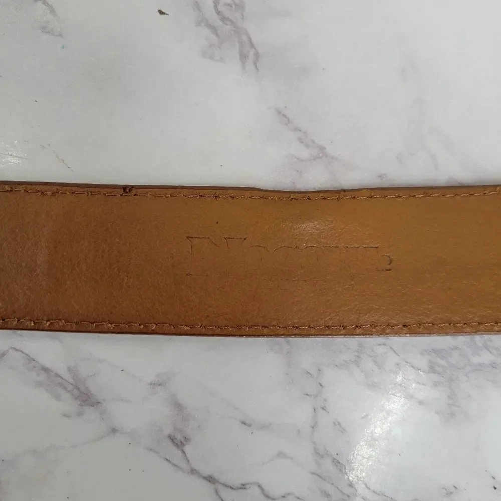 Nocona Top Hand Leather Western Belt Tan with Black Billet Silver Concho Men's